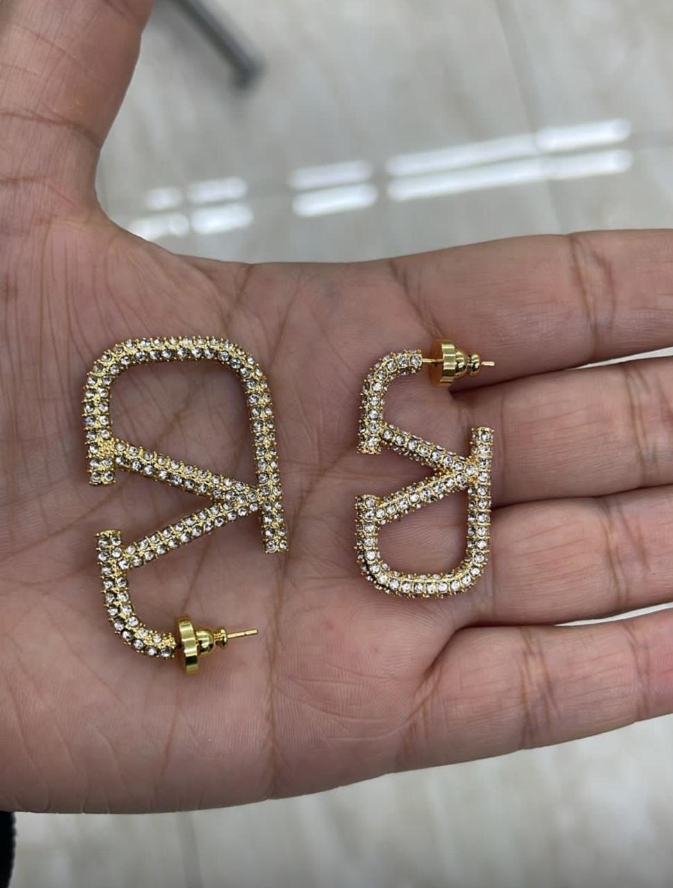 Crystal Monogram Earrings