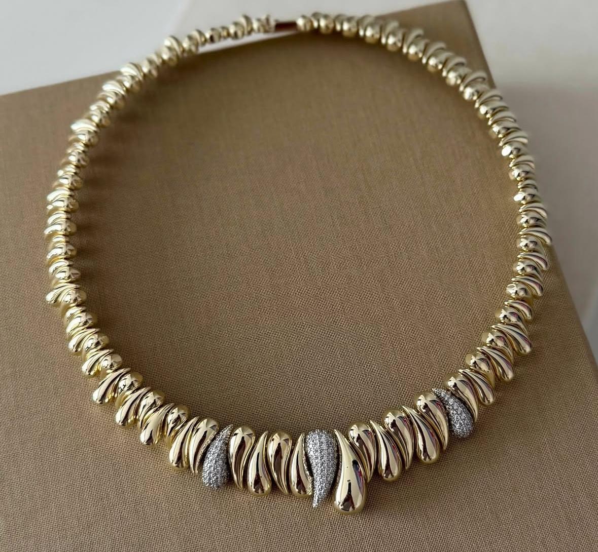Sculpted Gold Statement Necklace