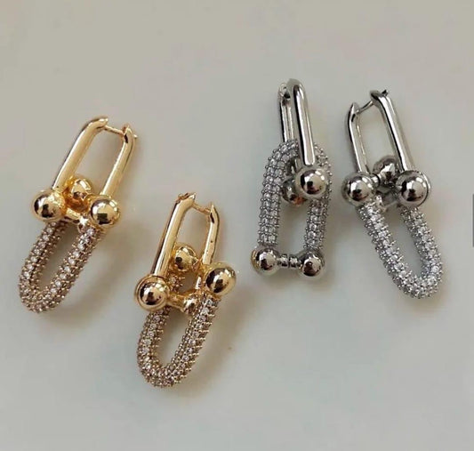 Pavé Link Earrings