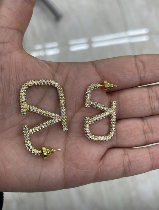 Crystal Monogram Earrings