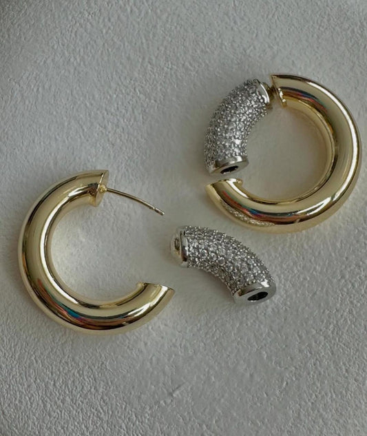Chunky Crystal Hoops