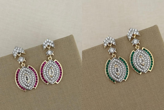 Vintage Emerald & Ruby Statement Earrings