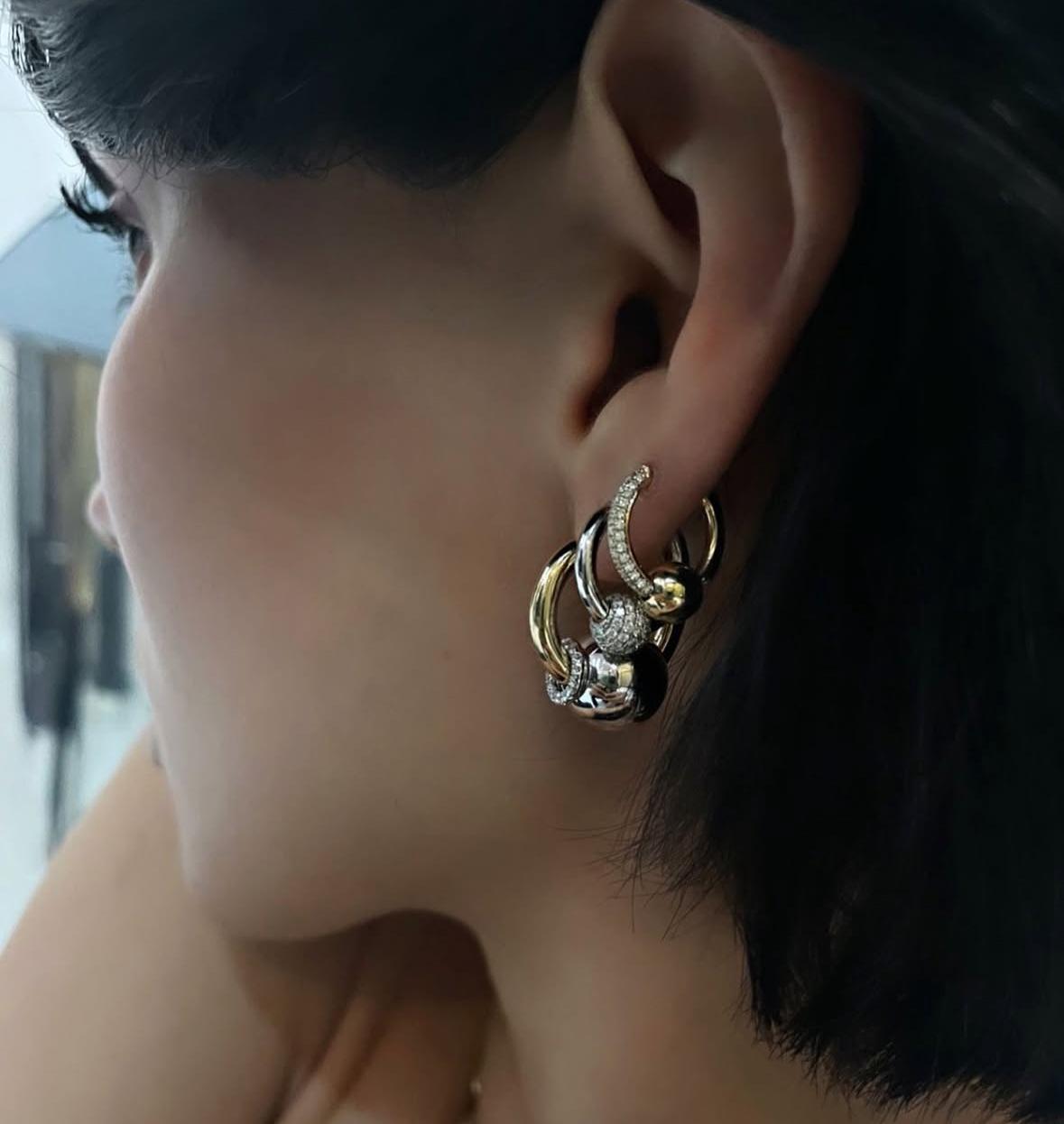 Mixed Metal Hoop Earrings
