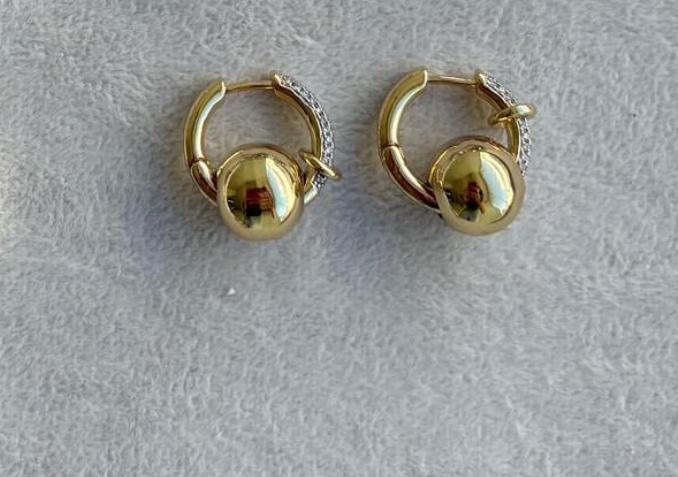 Minimal Gold Ball Hoop Earrings