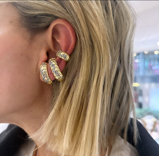 Celeste Pavé Hoop & Ear Cuff Set